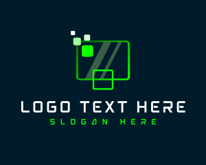 Pixel Screen Monitor Logo