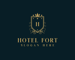 Royal Hotel Shield logo design