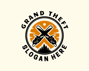 Chainsaw Lumberjack Woodwork Logo