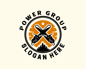 Chainsaw Lumberjack Woodwork Logo