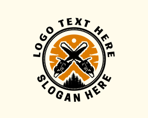 Chainsaw Lumberjack Woodwork Logo