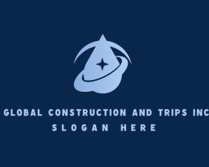 Aquatic - Water Droplet Orbit logo design