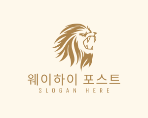 Golden Feline Lion logo design