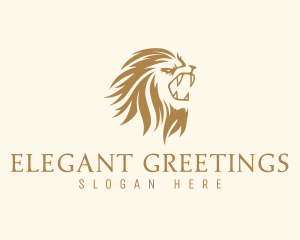 Golden Feline Lion logo design