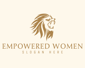 Golden Feline Lion logo design