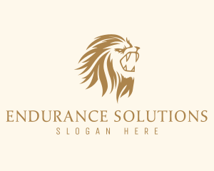 Golden Feline Lion logo design