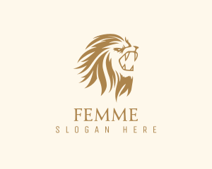 Golden Feline Lion logo design