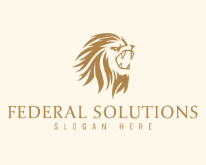 Golden Feline Lion logo design