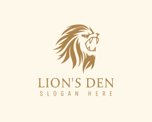 Lion - Golden Feline Lion logo design