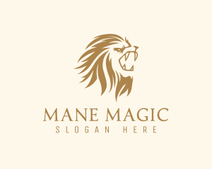 Mane - Golden Feline Lion logo design