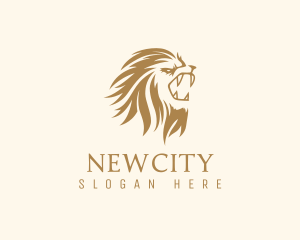 Golden Feline Lion logo design