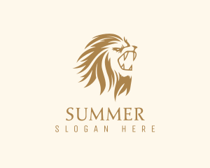 Golden Feline Lion logo design