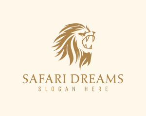 Africa - Golden Feline Lion logo design