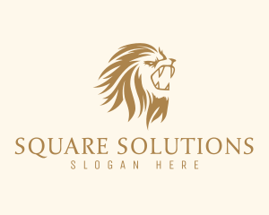 Golden Feline Lion logo design