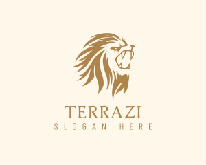 Golden Feline Lion logo design