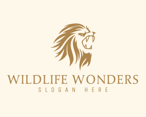 Zoologist - Golden Feline Lion logo design