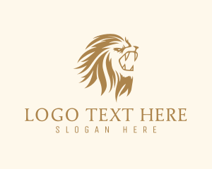 Silhouette - Golden Feline Lion logo design