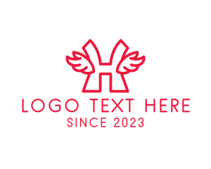 Symmetric - Angel WIngs Letter H logo design