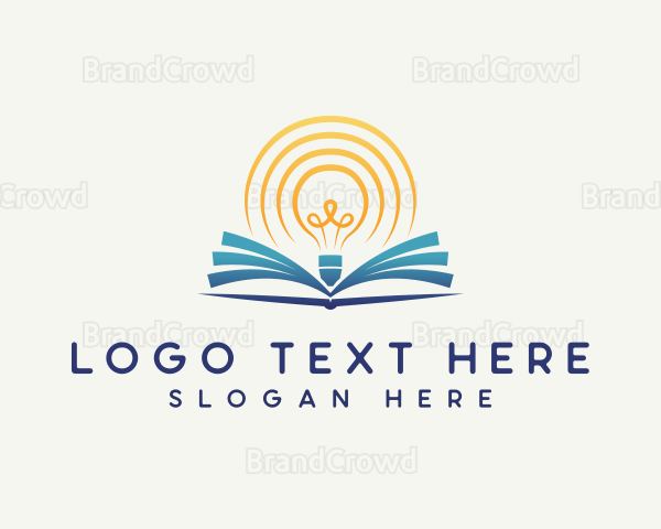 Lightbulb Library Book Logo