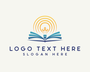School - Lightbulb Library Book logo design
