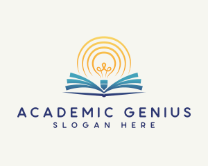 Professor - Lightbulb Library Book logo design
