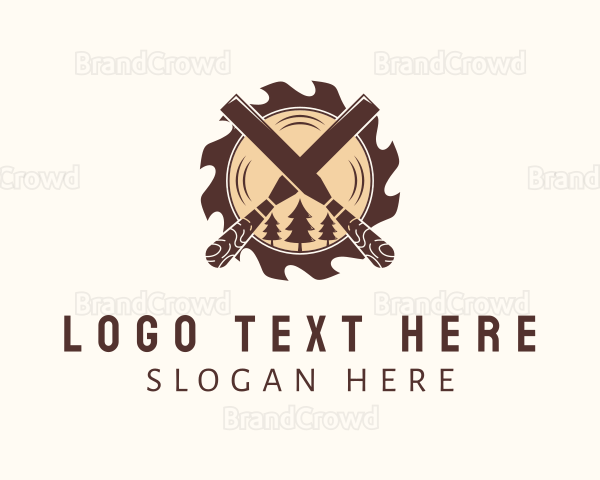 Woodcutting Chisel Lumber Logo