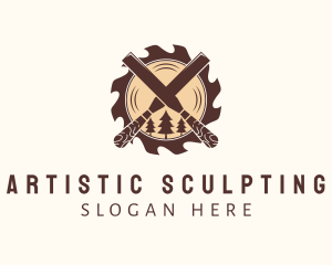 Sculpting - Woodcutting Chisel Lumber logo design