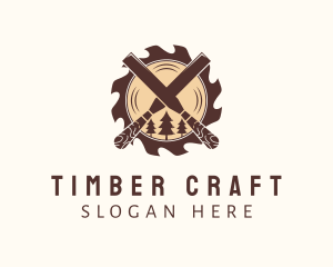 Woodcutting Chisel Lumber logo design