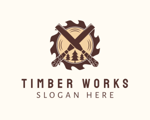Lumber - Woodcutting Chisel Lumber logo design