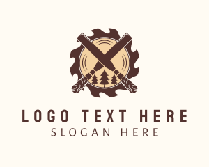Tree - Woodcutting Chisel Lumber logo design