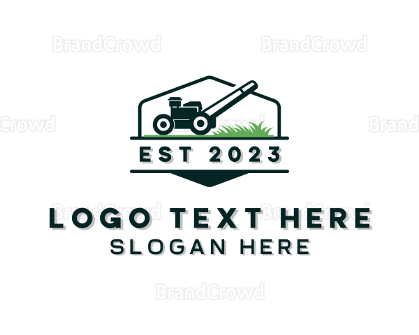Yard Landscaping Lawn Mower Logo