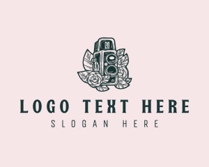 Vintage - Photo Camera Flower logo design