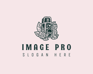 Photo Camera Flower logo design