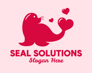 Seal - Red Love Seal logo design