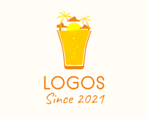 Cocktail - Sunset Island Beer logo design