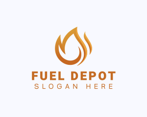 Gasoline - Fire Fuel Flame logo design