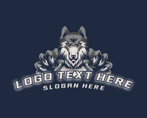 Gamer Animal - Wolf Claw Gaming logo design