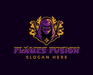 Flames - Ninja Assassin Gaming logo design