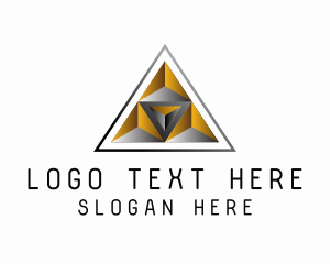 Prism - 3D Pyramid Triangle logo design