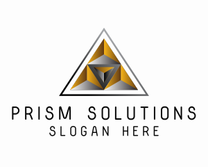 Prism - 3D Pyramid Triangle logo design