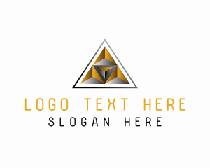 3D Pyramid Triangle logo design