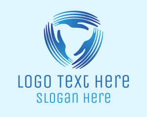 Spa - Blue Shield Hands logo design