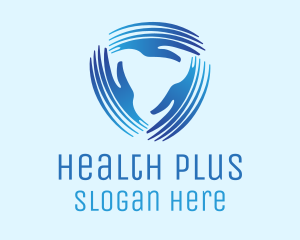 Blue Shield Hands logo design