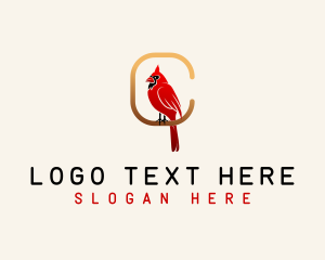 Animal - Cardinal Bird Letter C logo design