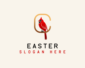 Cardinal Bird Letter C Logo