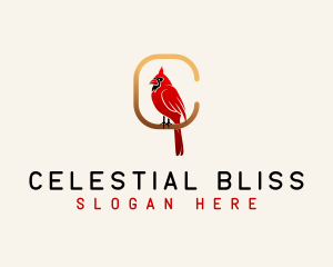 Cardinal Bird Letter C logo design