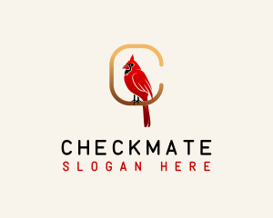 Cardinal Bird Letter C logo design