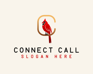 Cardinal Bird Letter C logo design