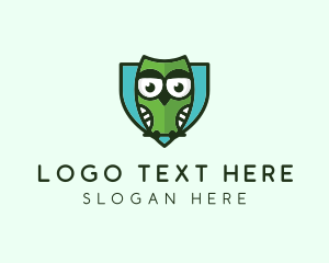 Learning Center - Owl Shield Bird logo design