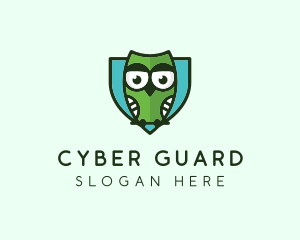 Malware - Owl Shield Bird logo design